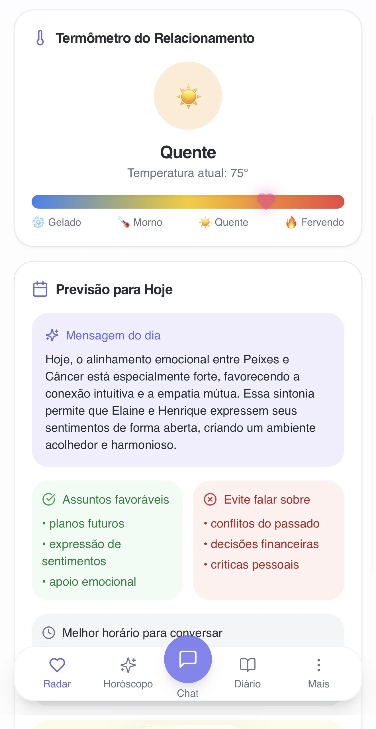 Termômetro do Relacionamento
